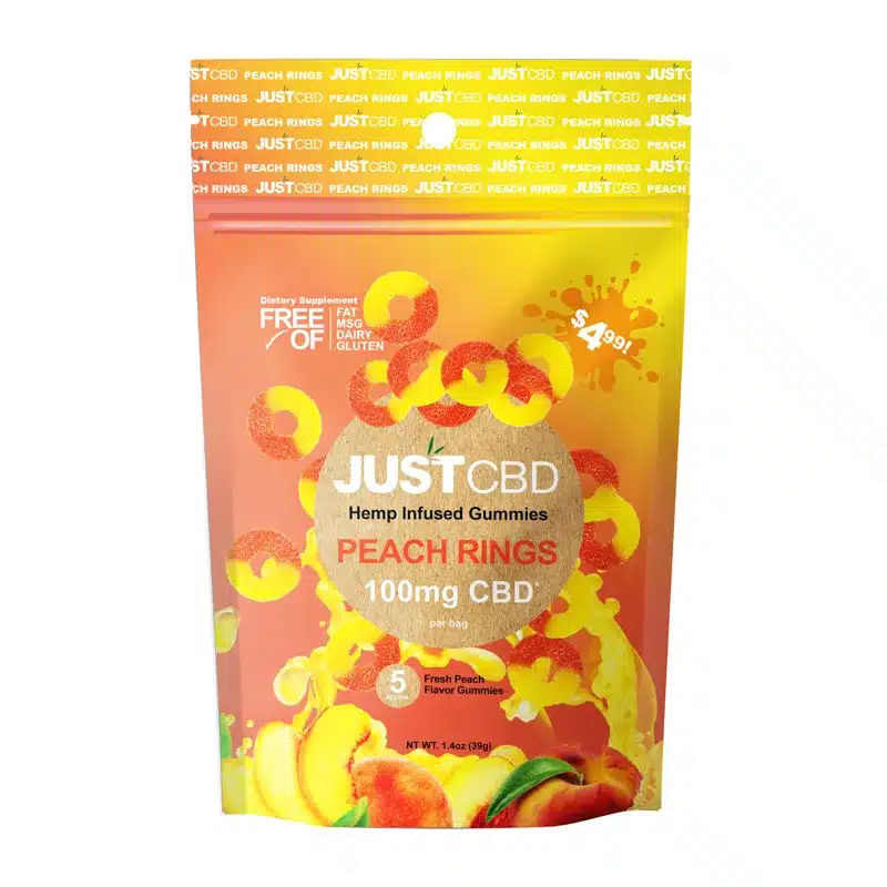 Bonbons 100mg - Anneaux acidulés pêche